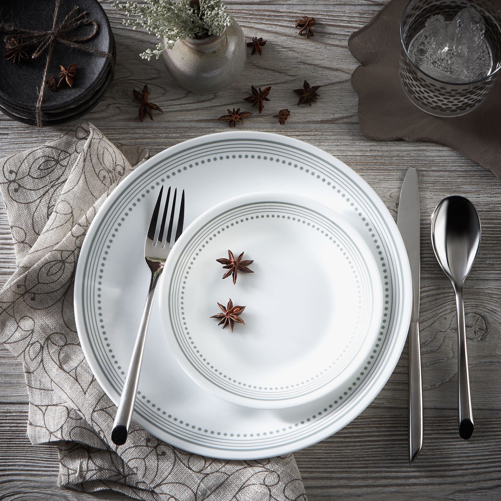 Corelle® Mystic Gray 78-piece Dinnerware Set, Service for 12