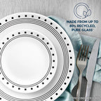 Corelle® City Block 18-piece Mugless Dinnerware Set, Service for 6
