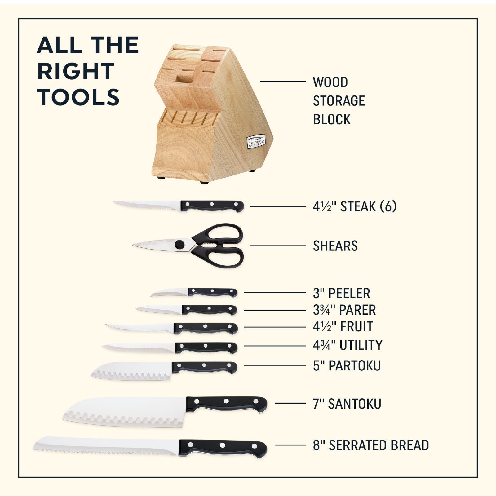 Chicago Cutlery® Essentials™ 15-piece Block Set