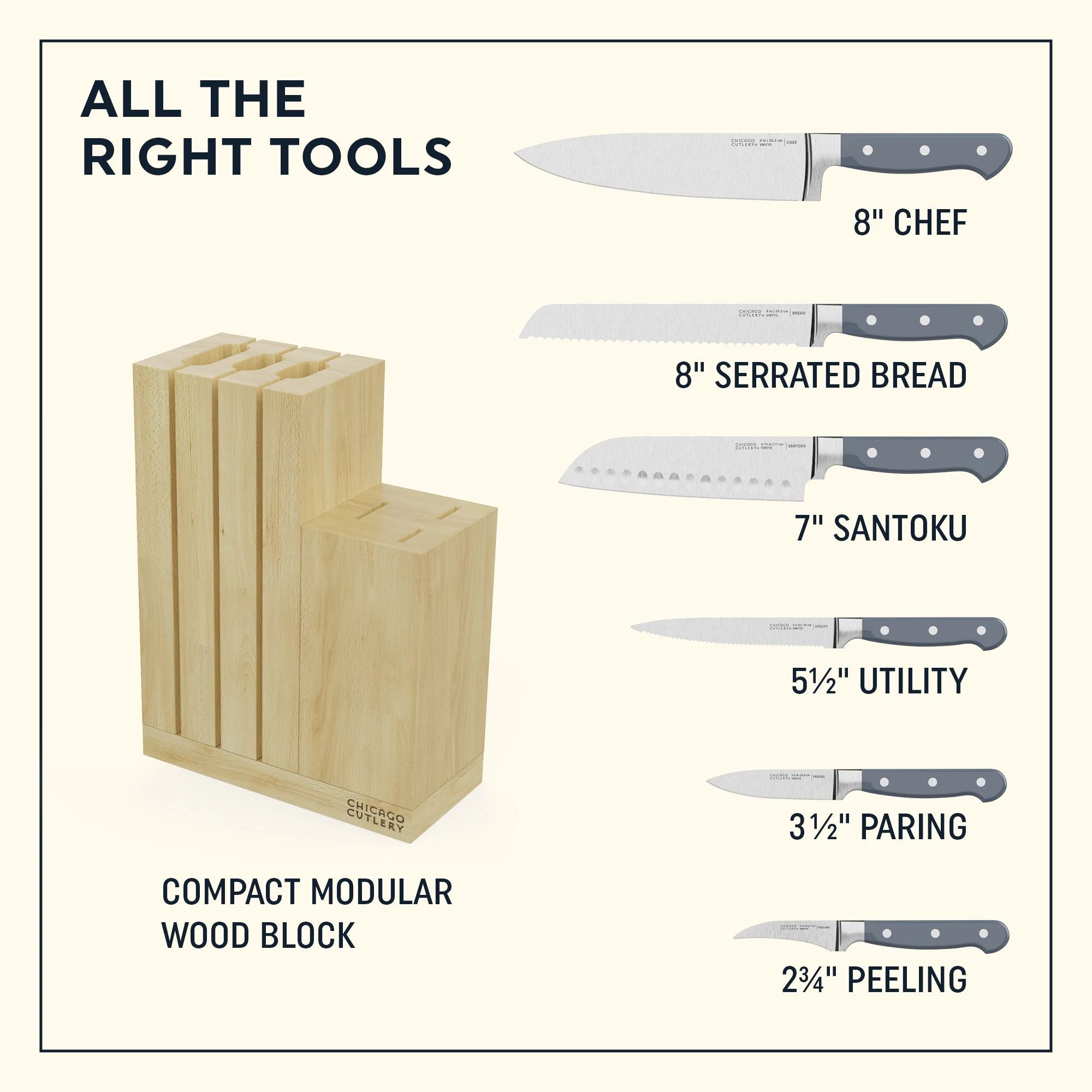 Chicago Cutlery® Halsted 7-piece Modular Block Set