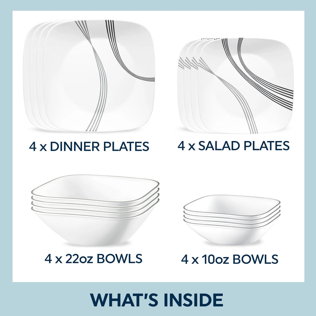 Corelle® Urban Arc 16-piece Dinnerware Set, Service for 4