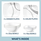 Corelle® Urban Arc 16-piece Dinnerware Set, Service for 4