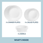 Corelle® Linen Weave 12-piece Dinnerware Set, Service for4