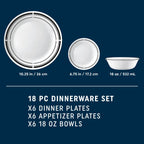 Corelle® Brasserie 18-piece Dinnerware Set, Service for 6