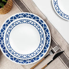 Corelle® Cobalt Circles 16-piece Mugless Dinnerware Set, Service of 4