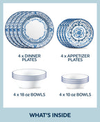 Corelle® Portofino 16-piece Dinnerware Set, Service for 4